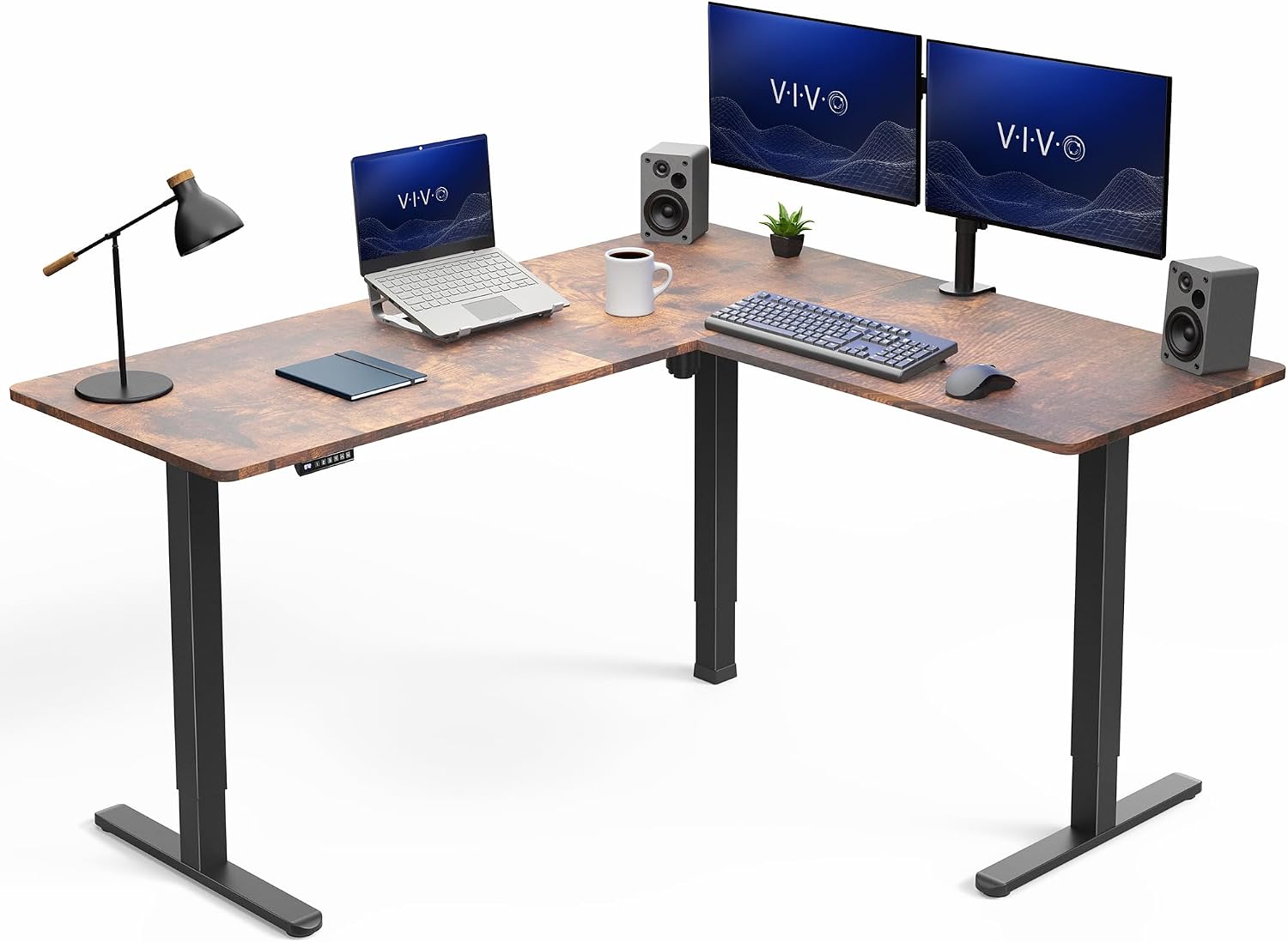 Standing Desk Electric - Rustic Vintage Brown 63 x 55