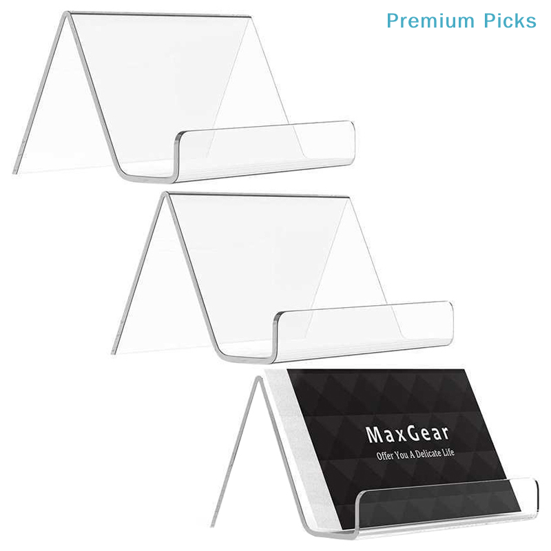 Document Holder Stand - portableTransparent Acrylic Desktop Business Card Holder