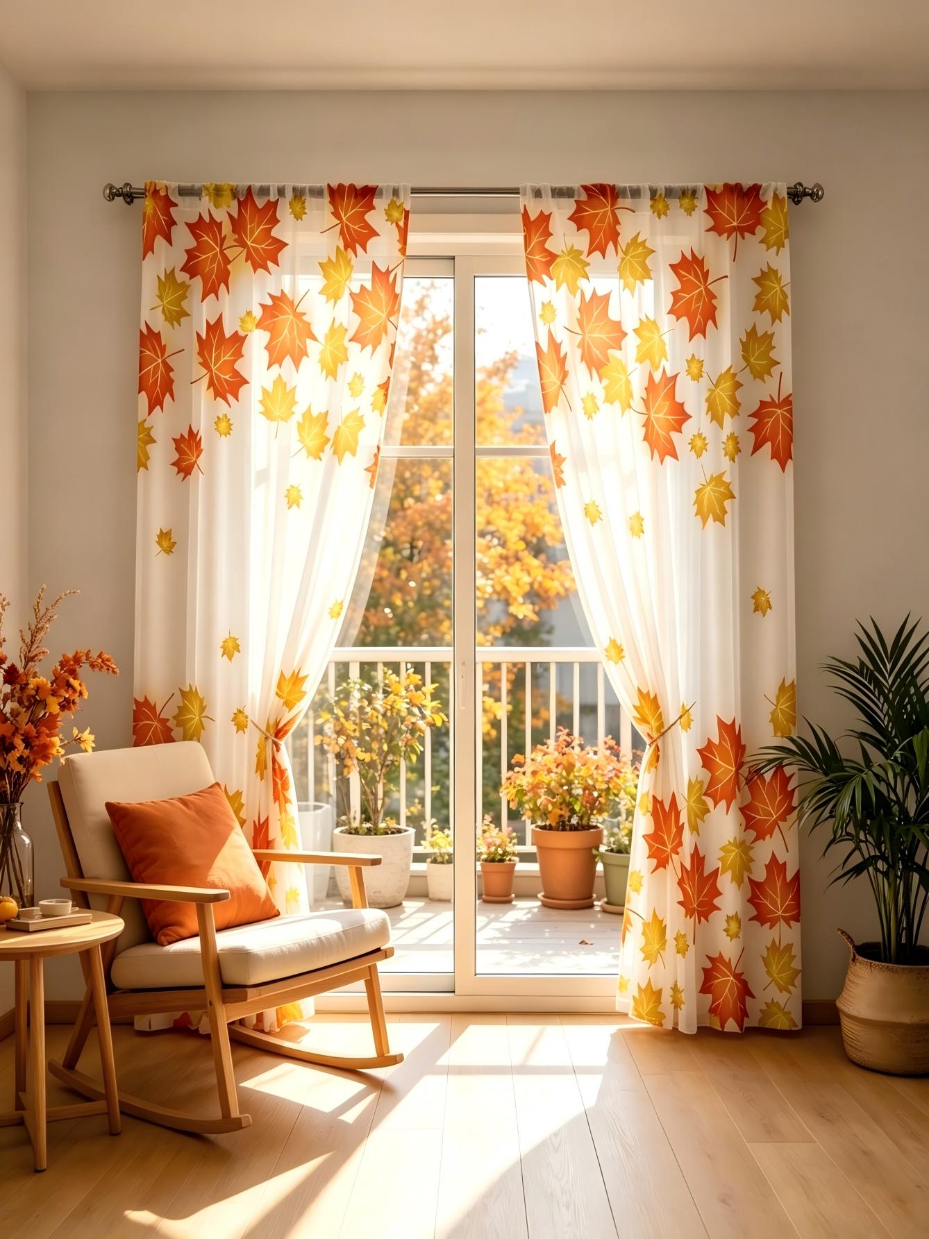 2PCS Digital Print Sheer Curta - đánh giá và giá Home Office Rate