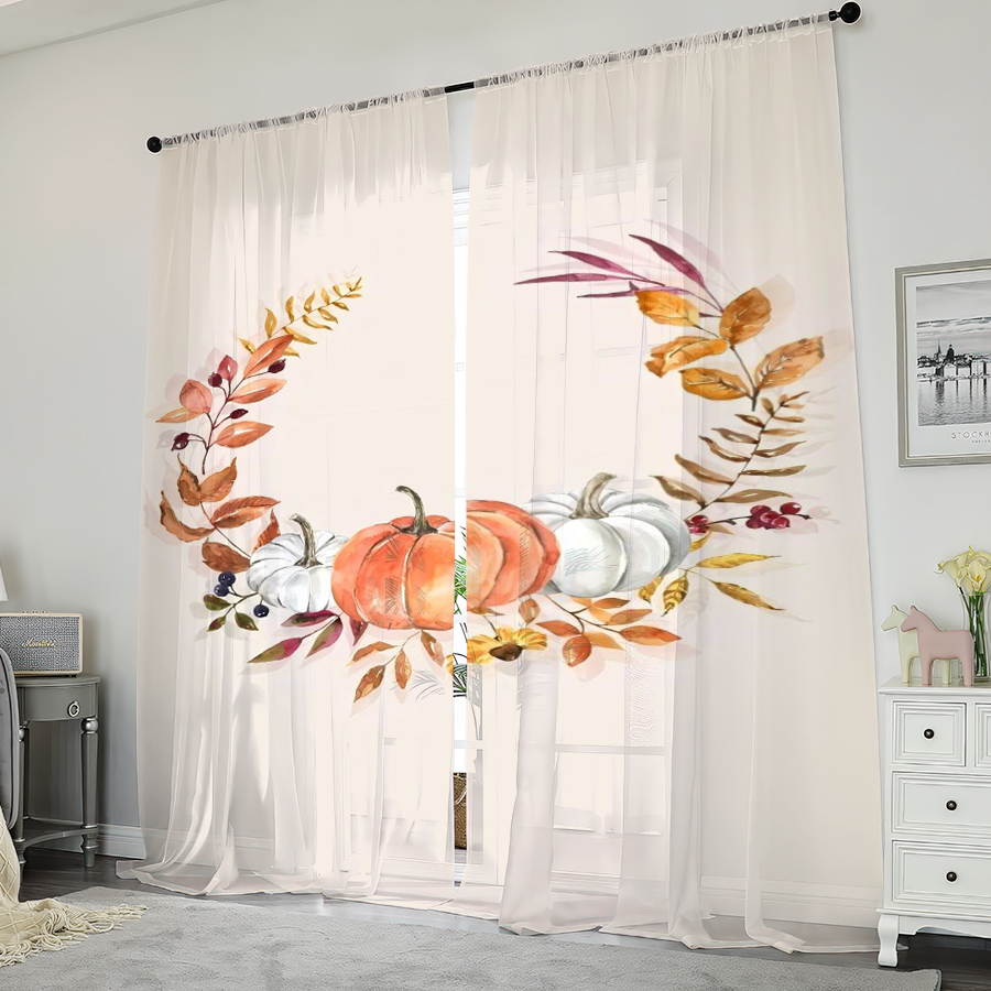 2PCS Digital Print Sheer Curta - đánh giá và giá Home Office Rate