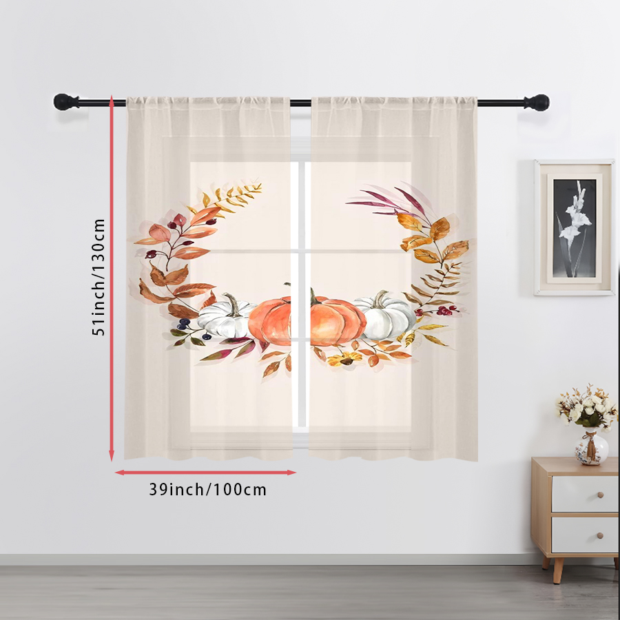 2PCS Digital Print Sheer Curta - đánh giá và giá Home Office Rate