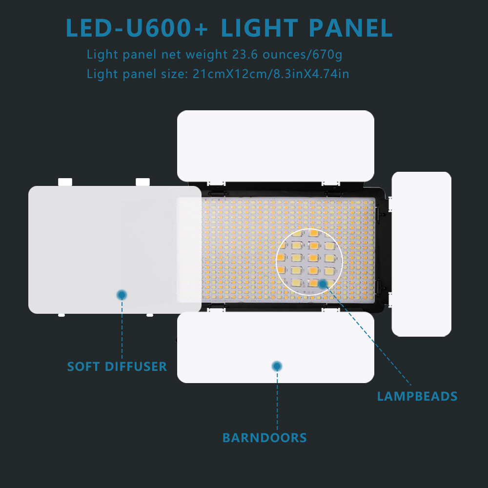 U800 RGB Photo Light LED Photo - đánh giá và giá Zoom Lighting Kit