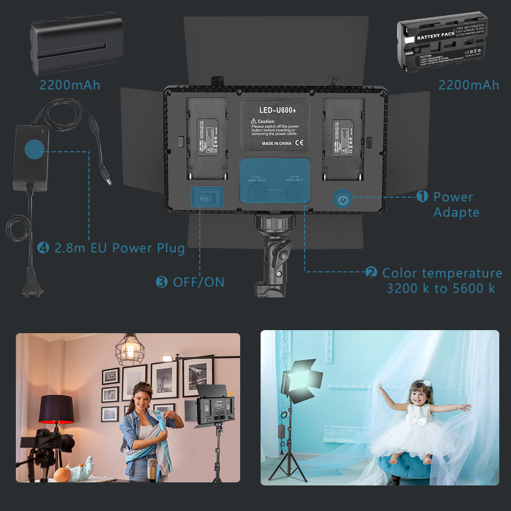 U800 RGB Photo Light LED Photo - đánh giá và giá Zoom Lighting Kit