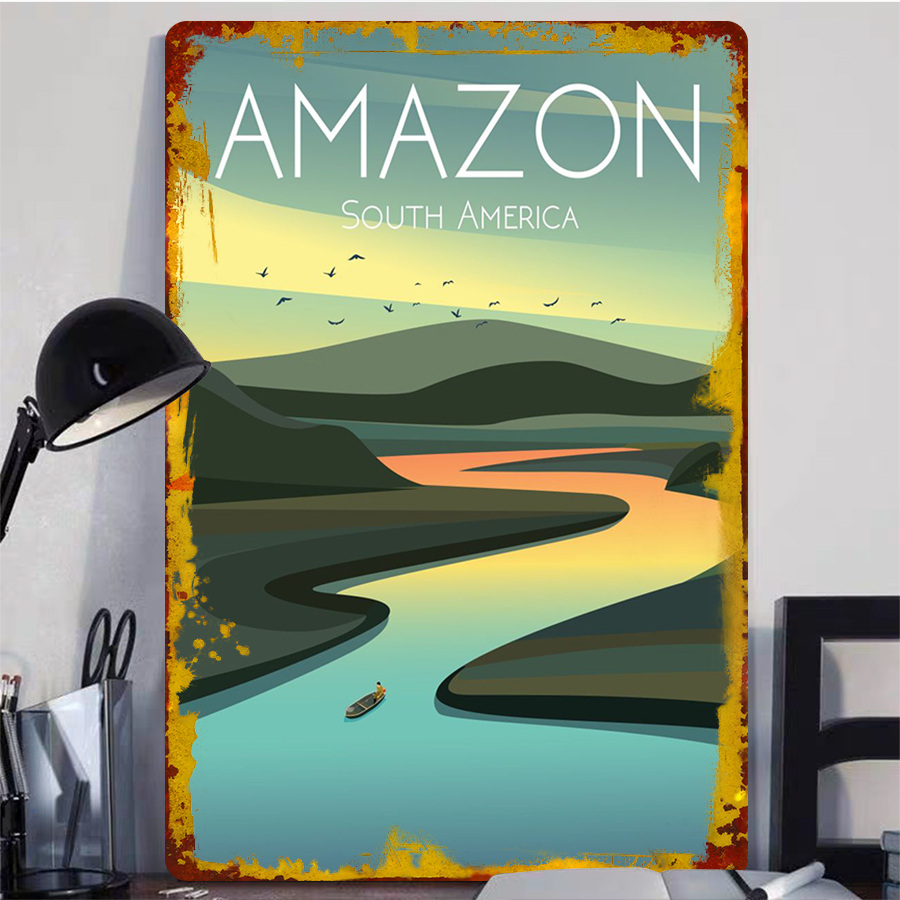 Amazon River Landscape Metal W - đánh giá và giá Home Office Amazon