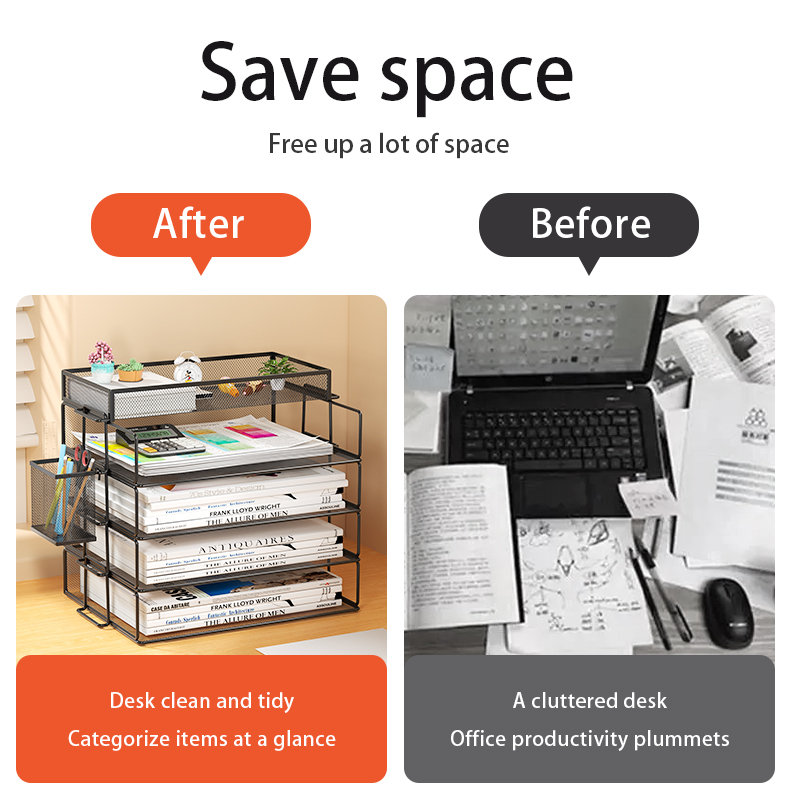 4 Tier Pack Stackable Tray Off - đánh giá và giá Letter Tray Desk