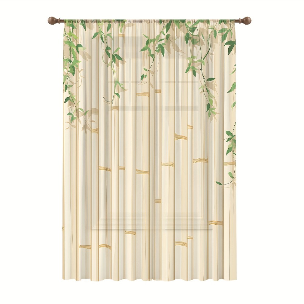1PC Sheer Curtain Bamboo Green - đánh giá và giá Home Office Rate