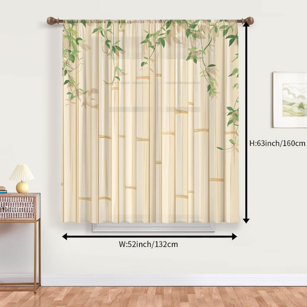 1PC Sheer Curtain Bamboo Green - đánh giá và giá Home Office Rate