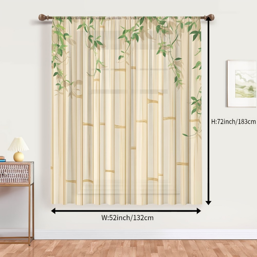 1PC Sheer Curtain Bamboo Green - đánh giá và giá Home Office Rate