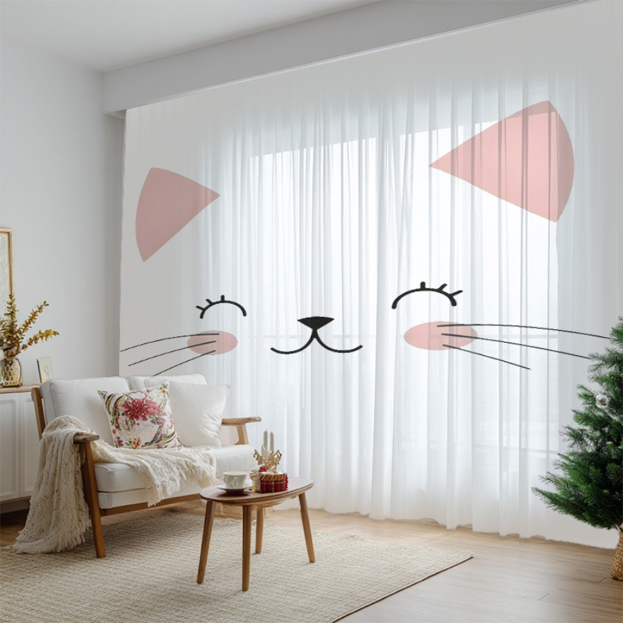 2PCS Digital Print Sheer Curta - đánh giá và giá Home Office Rate