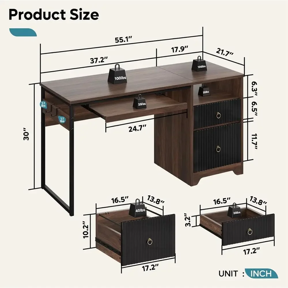 55 Cherry Wood Computer Desk w - đánh giá và giá Letter Tray Desk