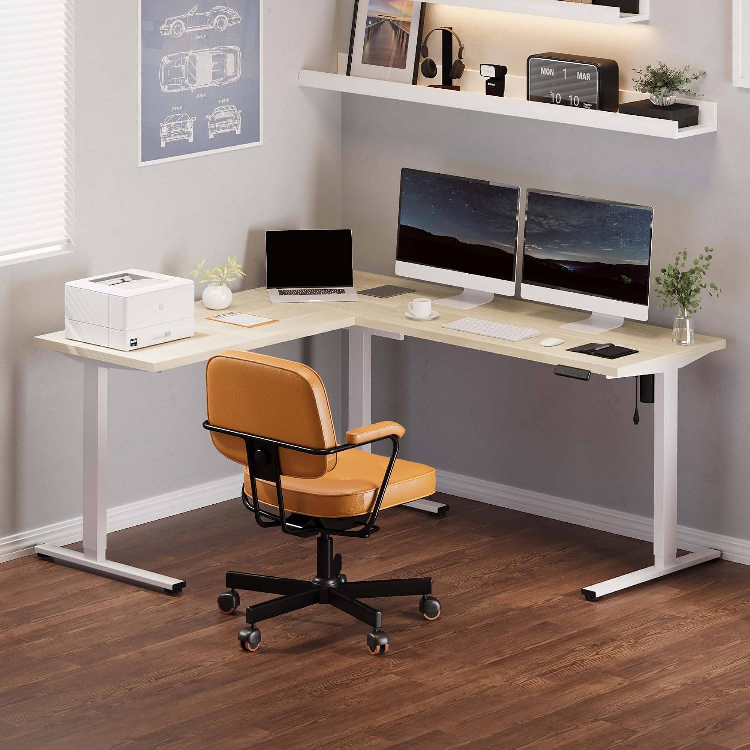 71 x 63 Reversible L-Shaped El - đánh giá và giá Standing Desk Electric
