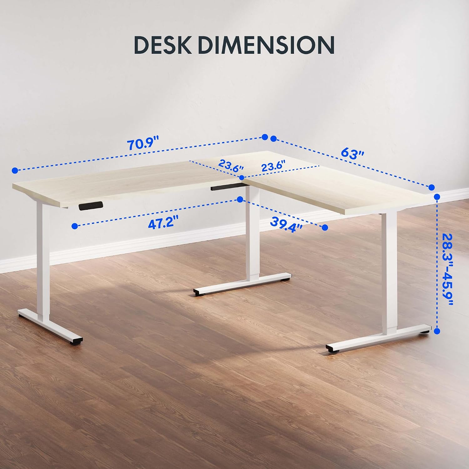 71 x 63 Reversible L-Shaped El - đánh giá và giá Standing Desk Electric