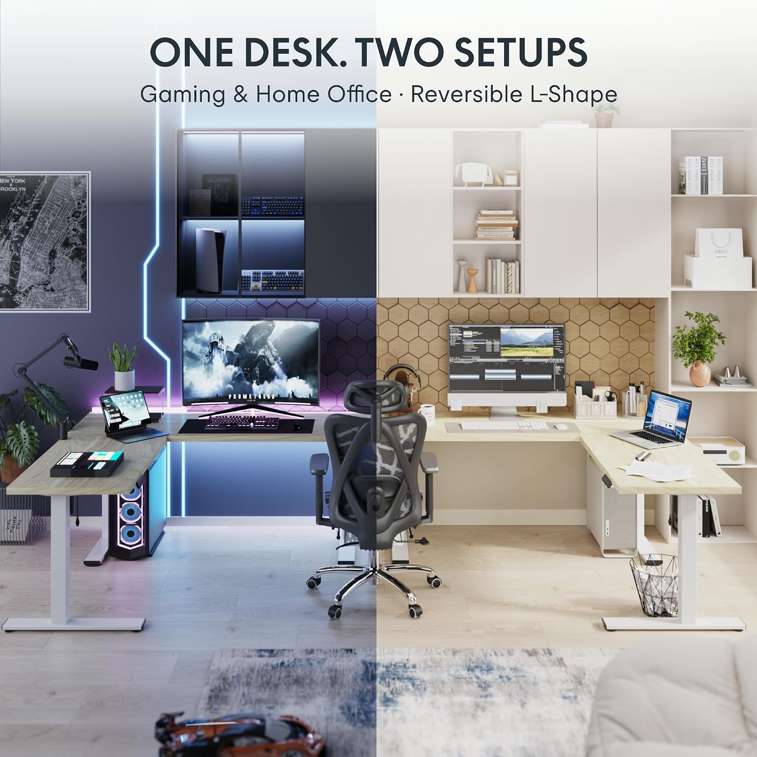 71 x 63 Reversible L-Shaped El - đánh giá và giá Standing Desk Electric