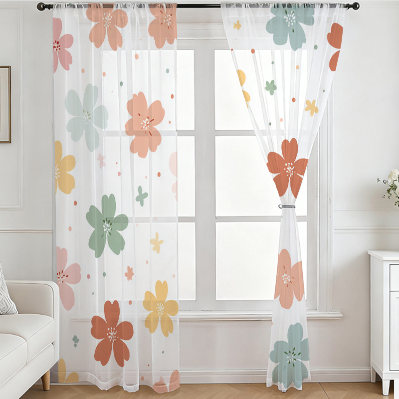 2PCS Digital Printing Sheer Cu - đánh giá và giá Home Office Rate