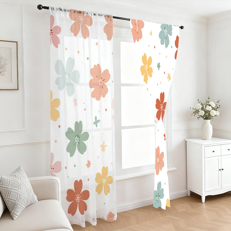 2PCS Digital Printing Sheer Cu - đánh giá và giá Home Office Rate