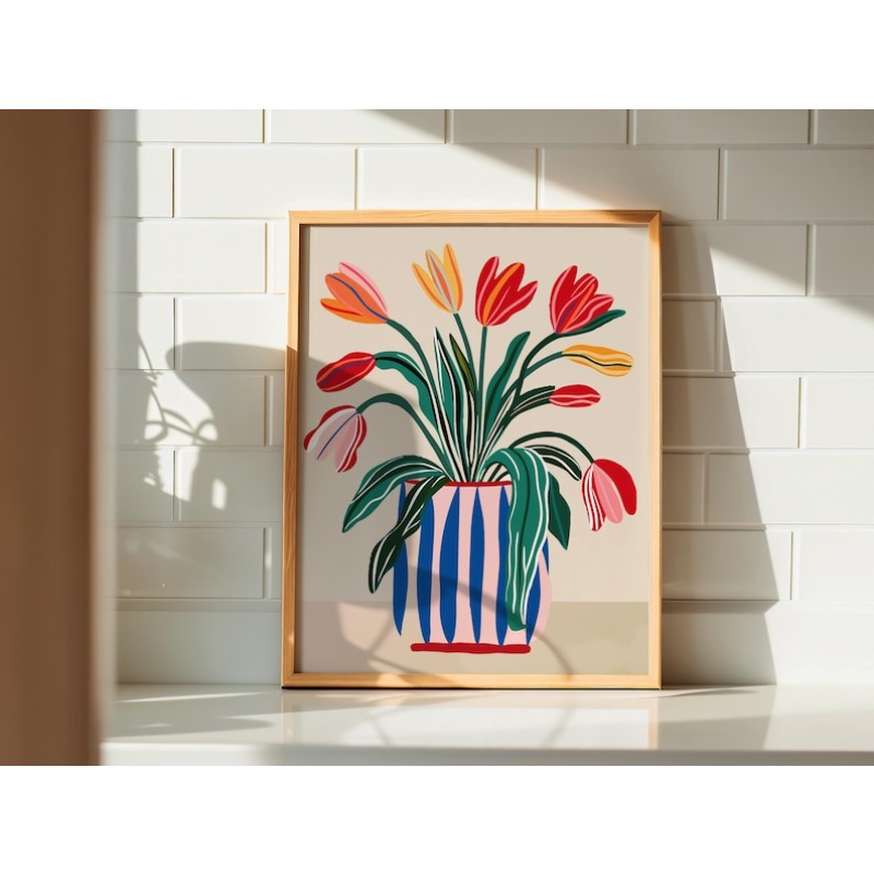 2pcs Tulip Flowers Canvas Wall - đánh giá và giá Home Office For Two