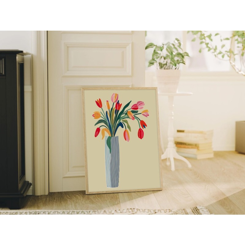 2pcs Tulip Flowers Canvas Wall - đánh giá và giá Home Office For Two