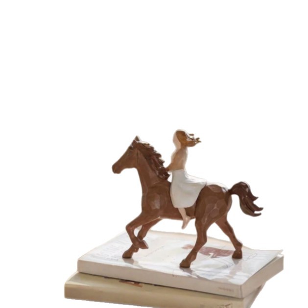 Wood Carving Style Girl Riding - đánh giá và giá Home Office Room Inspiration