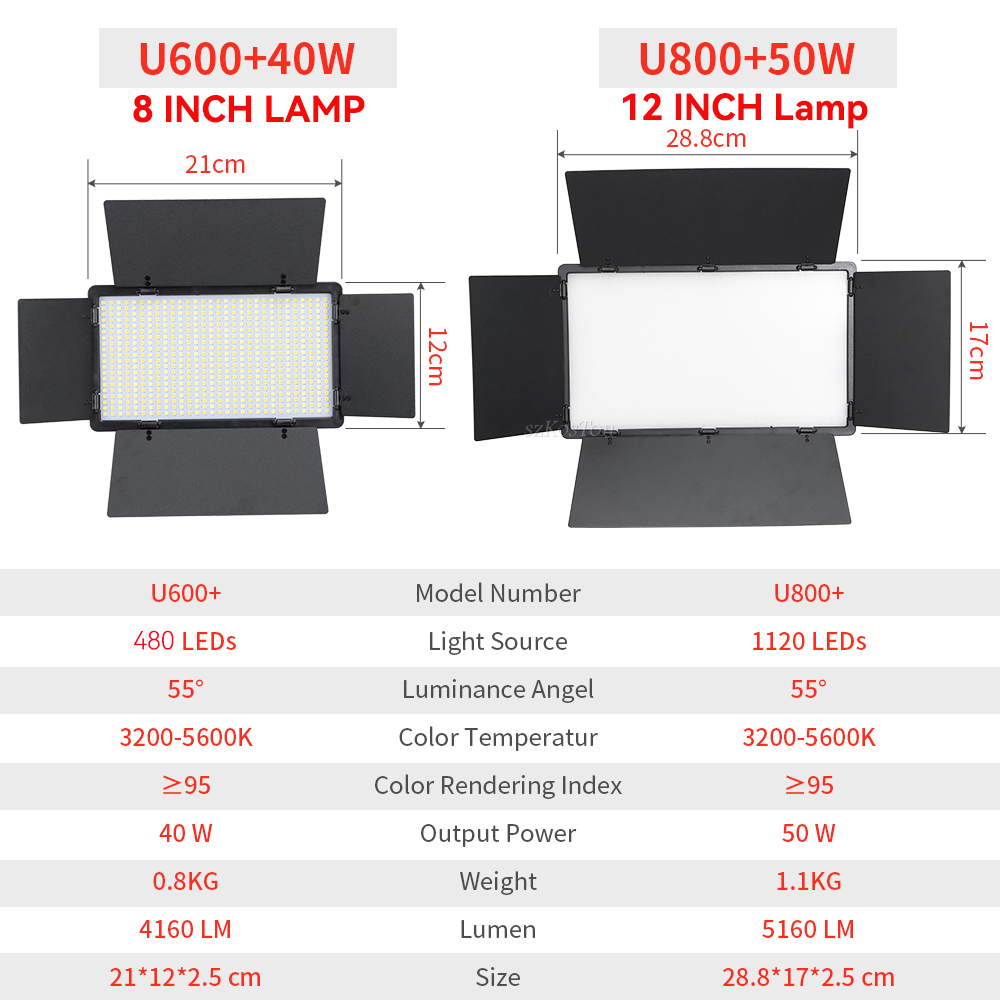 U800 U600 Đèn LED Chụp Ảnh Phò - đánh giá và giá Zoom Lighting Kit